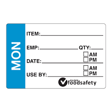 Removalable Prep Label Monday 49x75mm