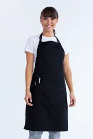 Black Bib Apron with Pocket
