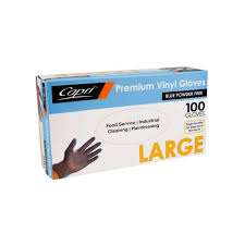CAPRI GLOVE BLUE VINYL LARGE POWDER FREE