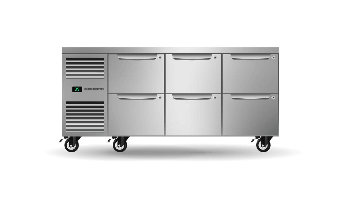 ProSpec 1/1 Underbench Fridge 6 Drawer