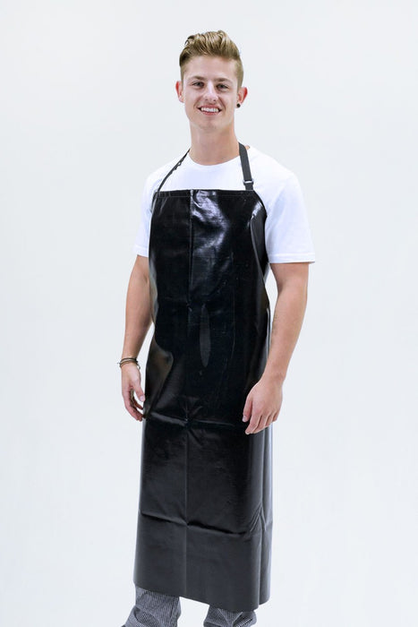 Aussie Chef Black PVC Bib Apron