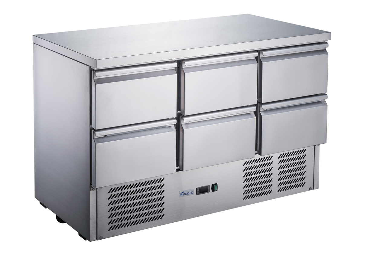 FED-X Six Drawer Salad Prep Fridge