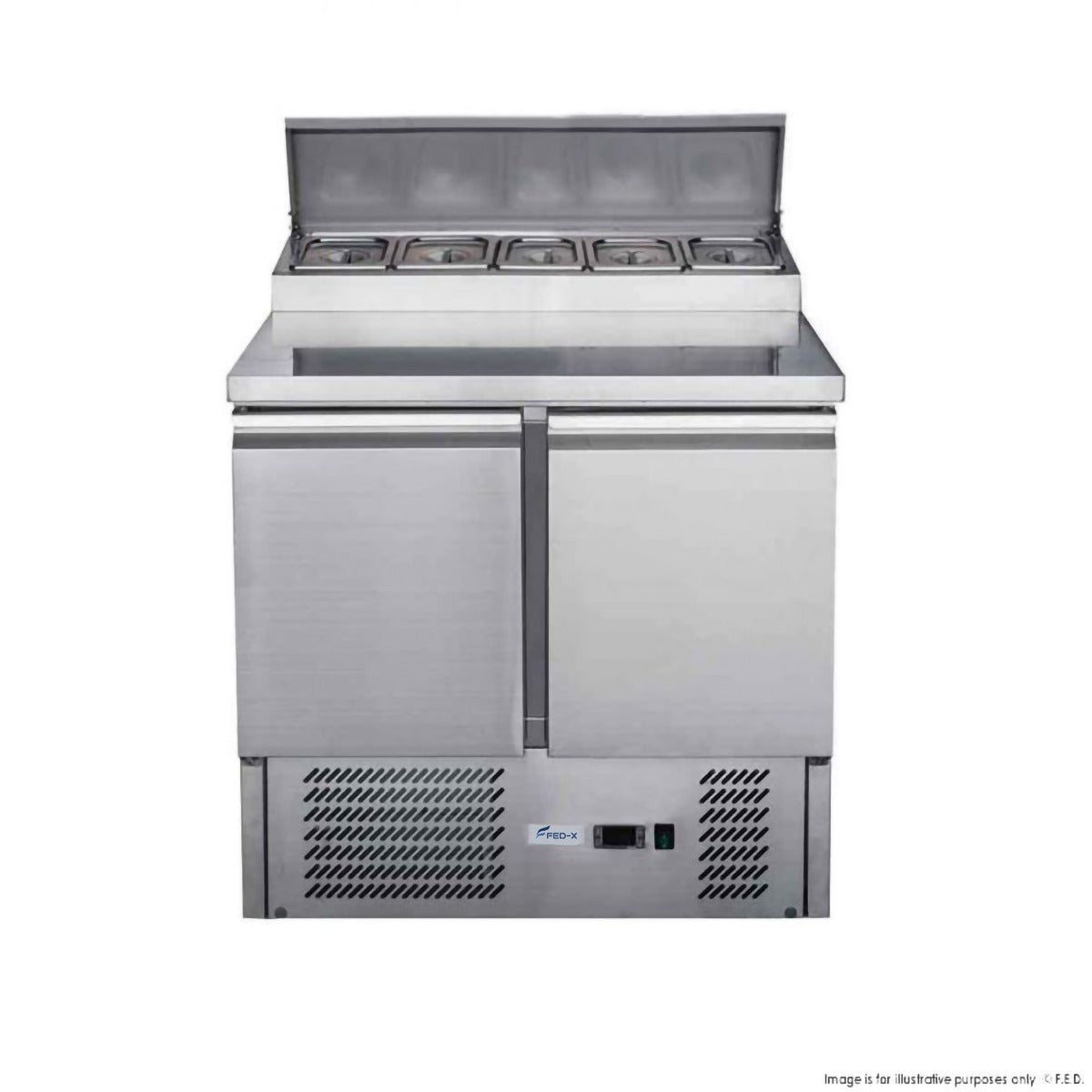 FED-X Two Door Salad Prep Fridge