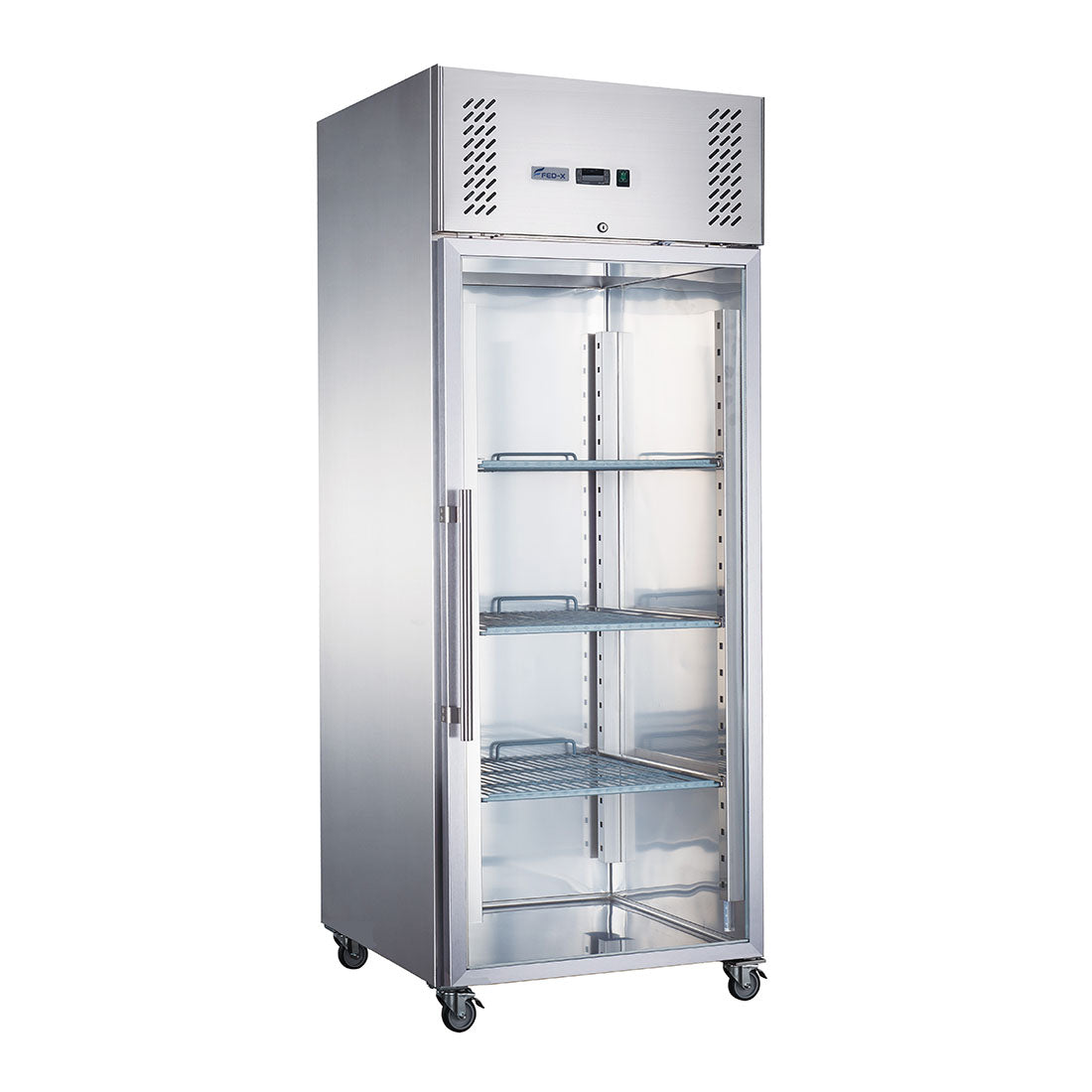 FED-X S/S Full Glass Door Upright Freezer