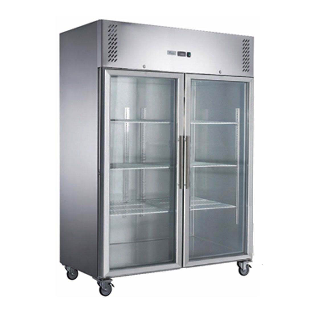 FED-X S/S Two Full Glass Door Upright Freezer