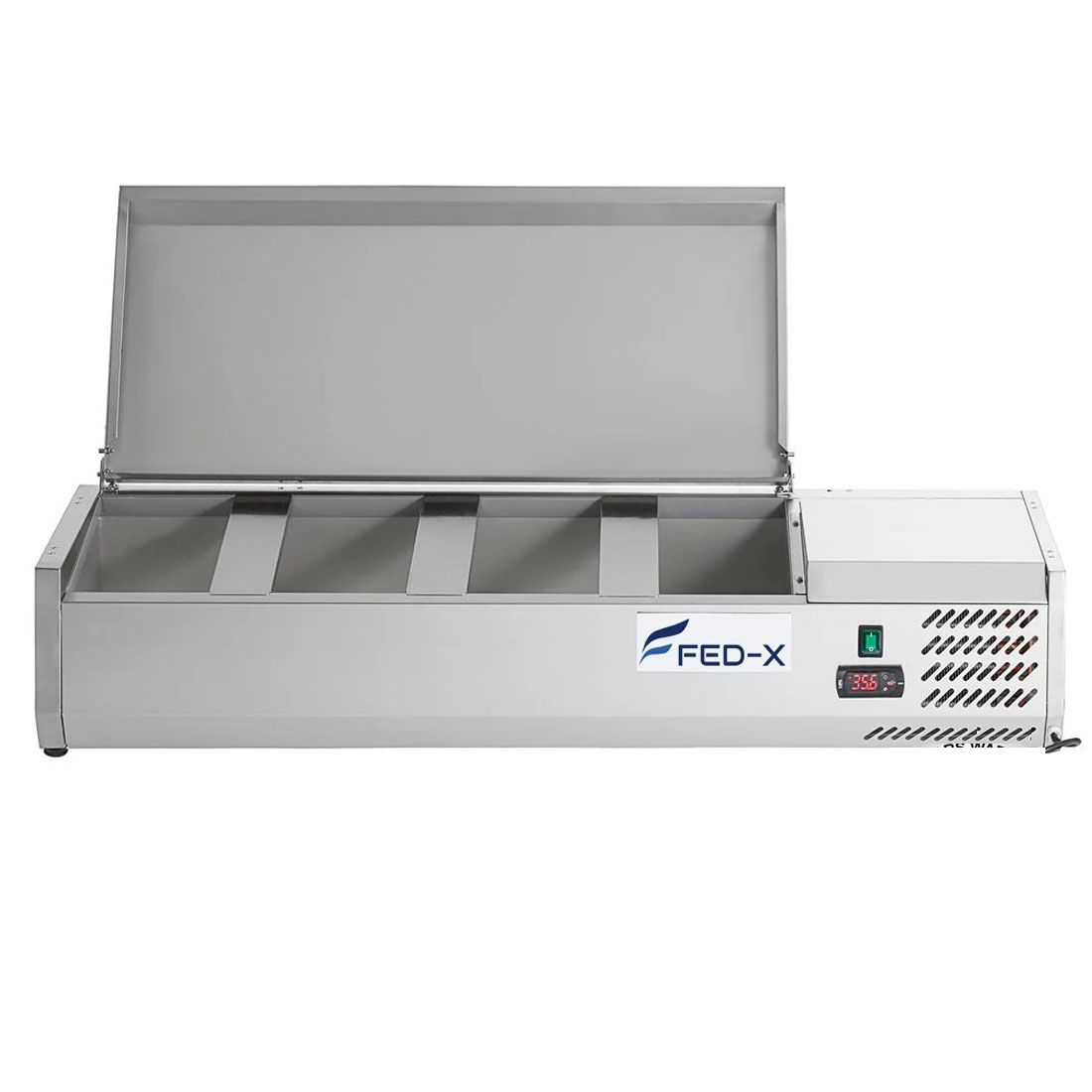 FED-X Salad Bench with Stainless Steel Lid