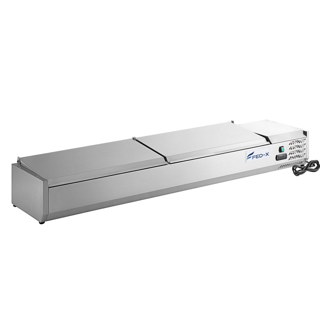 FED-X Salad Bench with Stainless Steel Lids