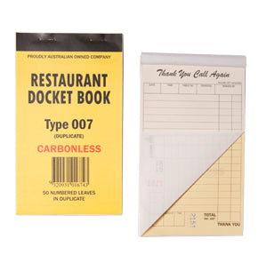 Docket Book Duplicate 170 x 100mm (100 Pages)