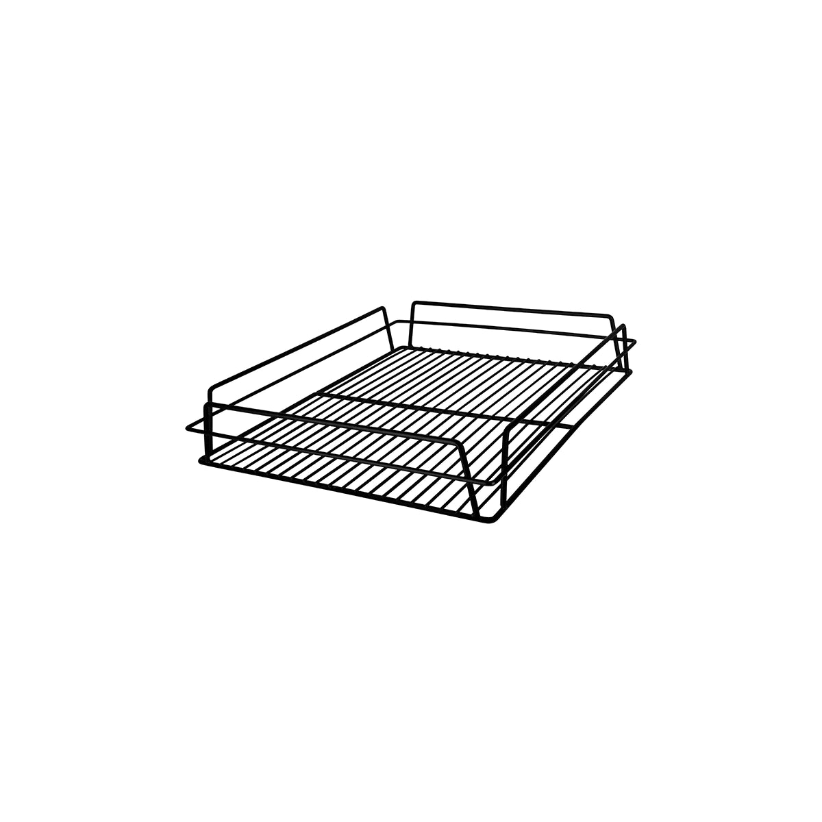 Glass Basket Black Rect.