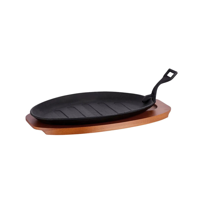Steak Sizzler Cast Iron Gray Finish with Handle