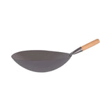 Wok Black Iron Wood Handle