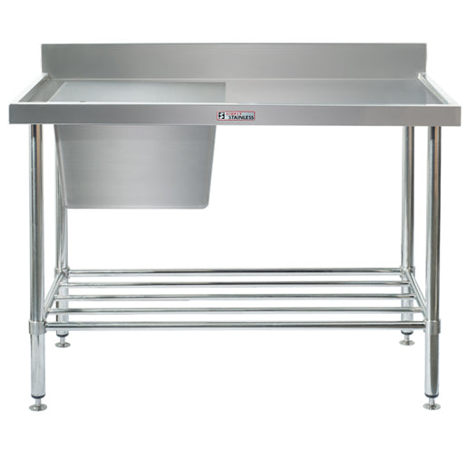 Stainless Steel SINGLE SINK Bench with Splashback