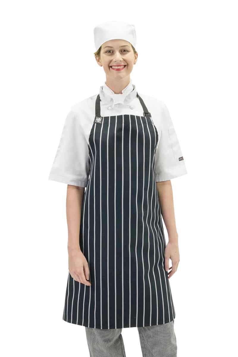 Aussie Chef Chef Bib Apron Navy/White