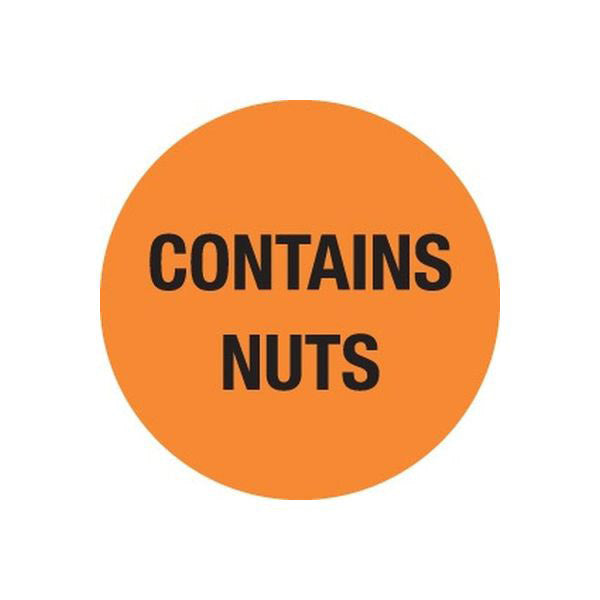 24mm Food Advisory Label - Contains Nuts 1000/Roll