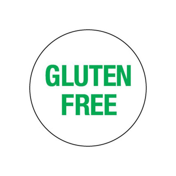 24mm Food Advisory Label - Gluten Free 1000/Roll