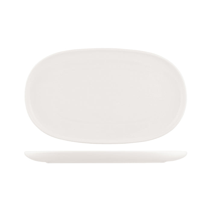Moda Porcelain Snow Oval Coupe Plate