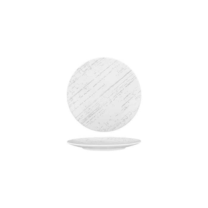 Luzerne Drizzle White with Grey Flat Coupe Plate 160mm