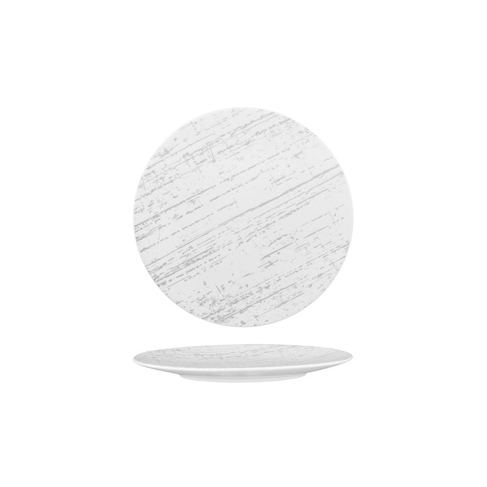 Luzerne Drizzle White with Grey Flat Coupe Plate 210mm