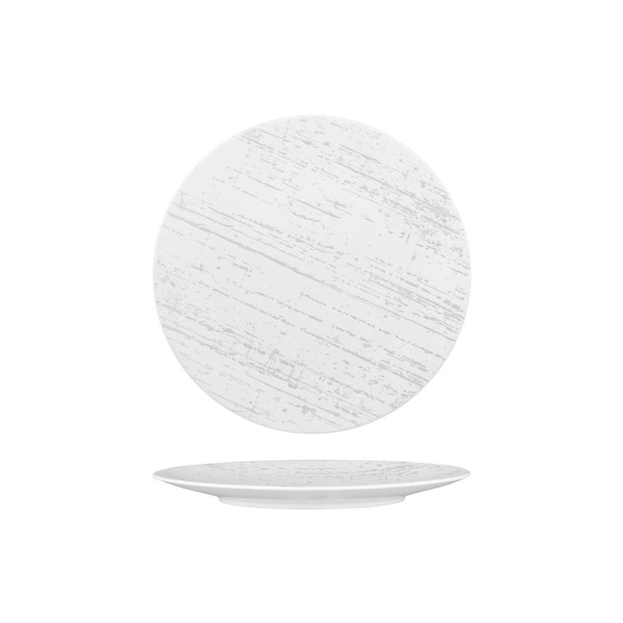 Luzerne Drizzle White with Grey Flat Coupe Plate 225mm