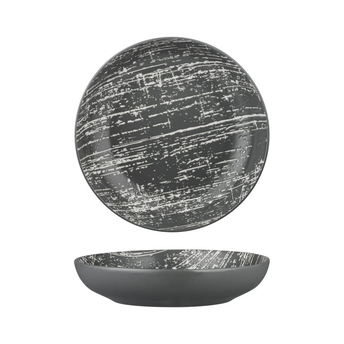 Luzerne Drizzle Grey with White Round Share Bowl