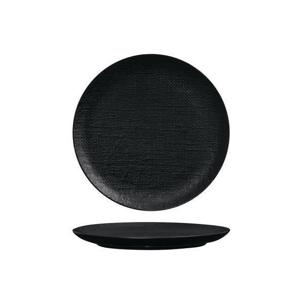 Luzerne Black Linen Round Plate 210mm