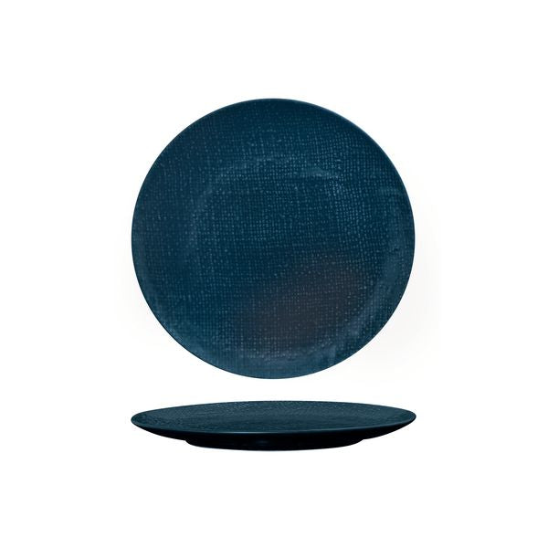 Luzerne Navy Blue Linen Round Plate 210mm