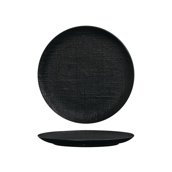 Luzerne Black Linen Round Plate 260mm