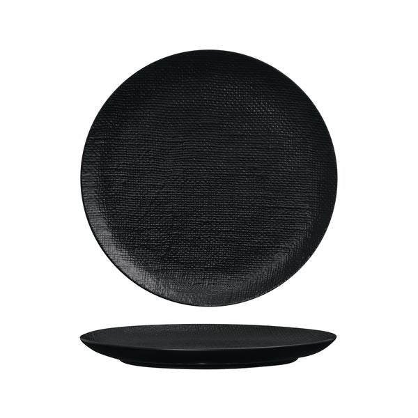 Luzerne Black Linen Round Plate 285mm
