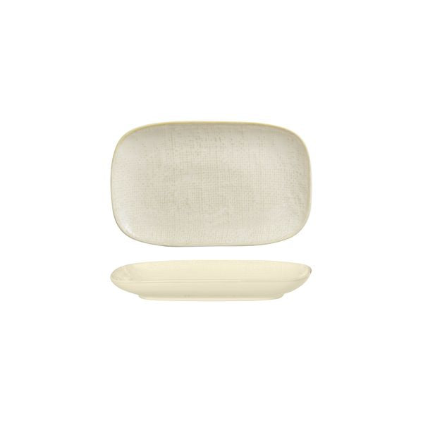Luzerne Reactive White Linen Oblong Plate