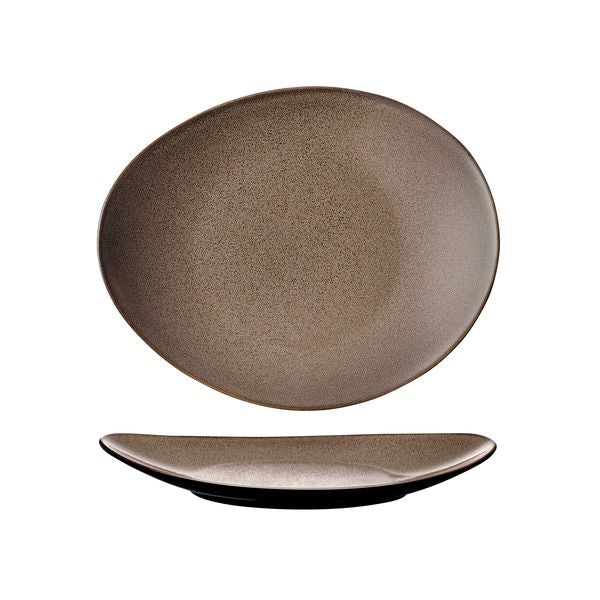 Luzerne Rustic Chestnut Oval Coupe Plate