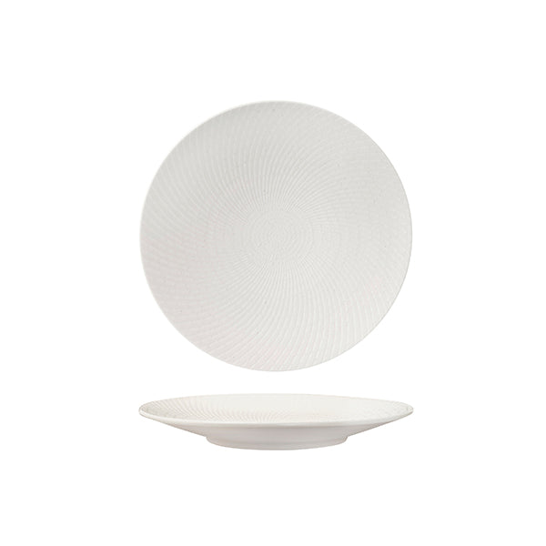 Luzerne White Swirl Round Coupe Plate 205mm