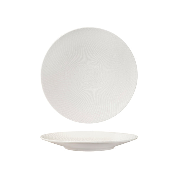 Luzerne White Swirl Round Coupe Plate 235mm