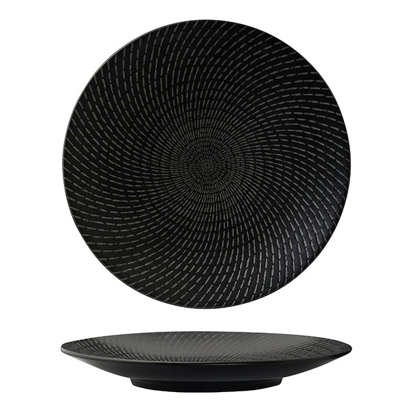 Luzerne Zen Black Swirl Round Coupe Plate 310mm