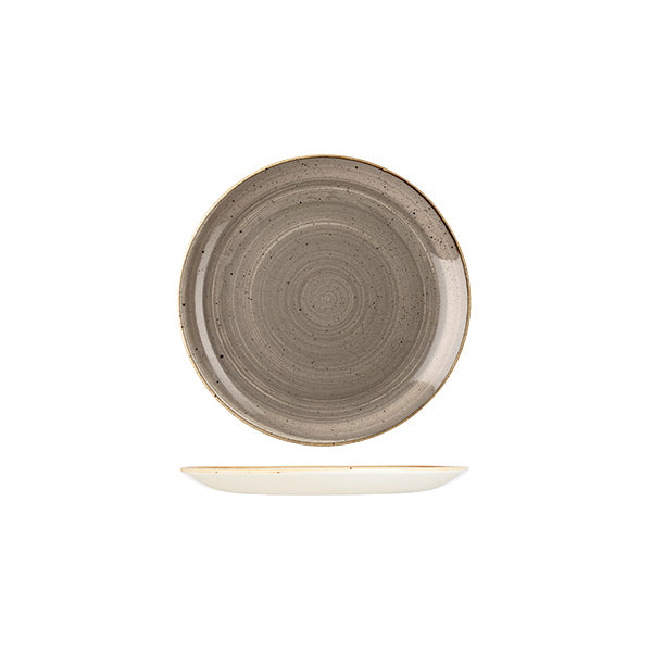 Churchill Stonecast Peppercorn Grey Round Coupe Plate