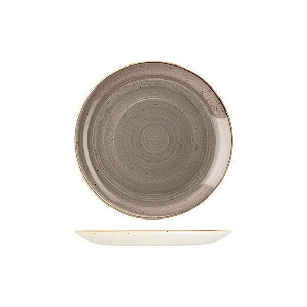 Churchill Stonecast Peppercorn Grey Round Coupe Plate