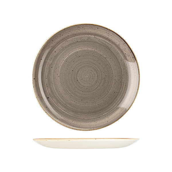 Churchill Stonecast Peppercorn Grey Round Coupe Plate