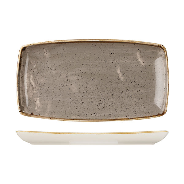 Churchill Stonecast Peppercorn Grey Oblong Plate