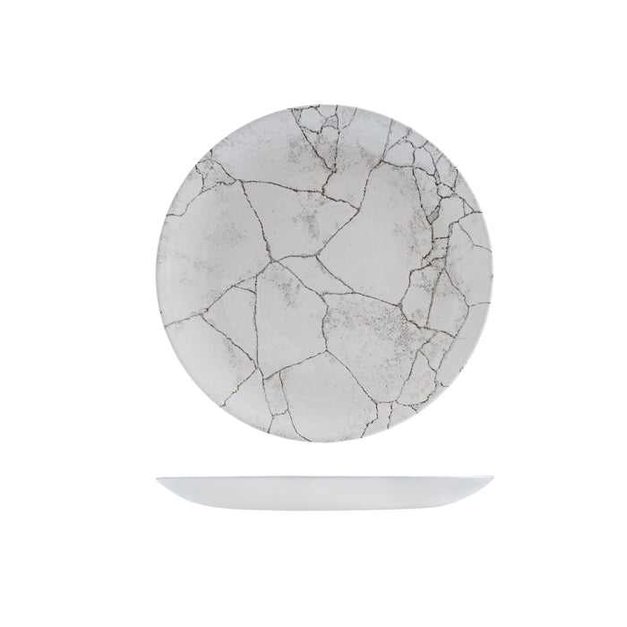 Agate Grey Round Coupe Plate