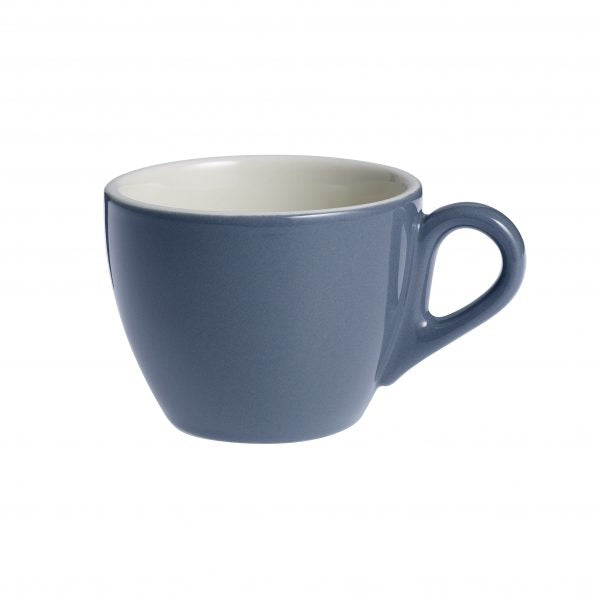Brew-Steel Blue/White Large Flat White  Cup 220ml