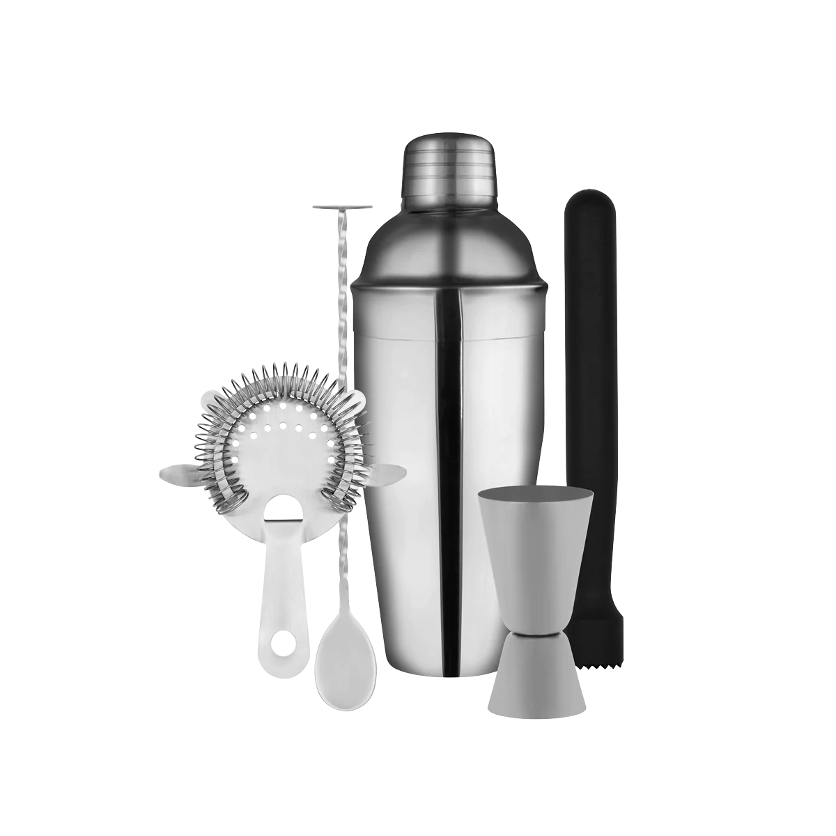 Cocktail Set 5 Piece Stainless - Giftboxed
