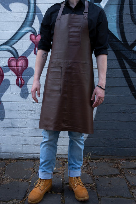 Aussie Chef Axil Select Leather Apron Brown