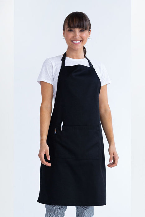 Prochef Black Poly/Cotton Bib Apron