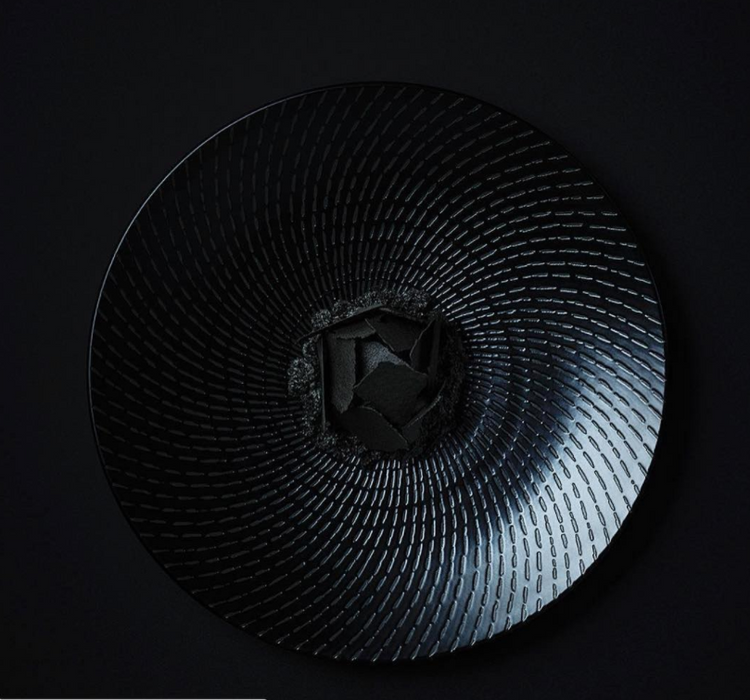 Luzerne Zen Black Swirl Round Coupe Plate 310mm