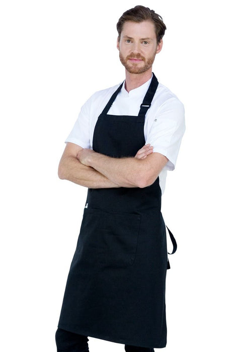 Aussie Chef Heavy Weight 240gsm Poly/Cotton Bib Apron Black