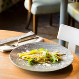 Luzerne Drizzle Grey with White Flat Couple Plate 210mm