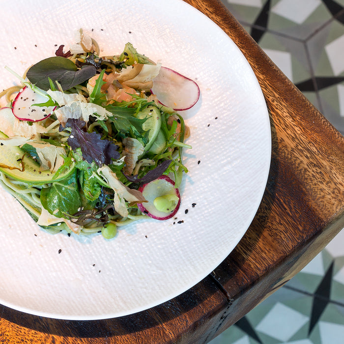 Luzerne White Linen Round Flat Coupe Plate 180mm