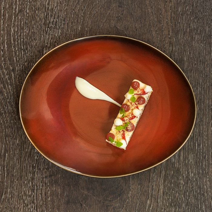 Luzerne Rustic Crimson Round Coupe Plate 265mm