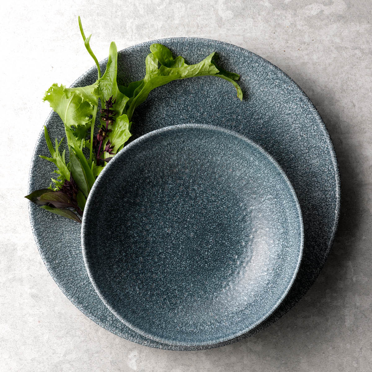 Topaz Blue Raku Round Coupe Bowl