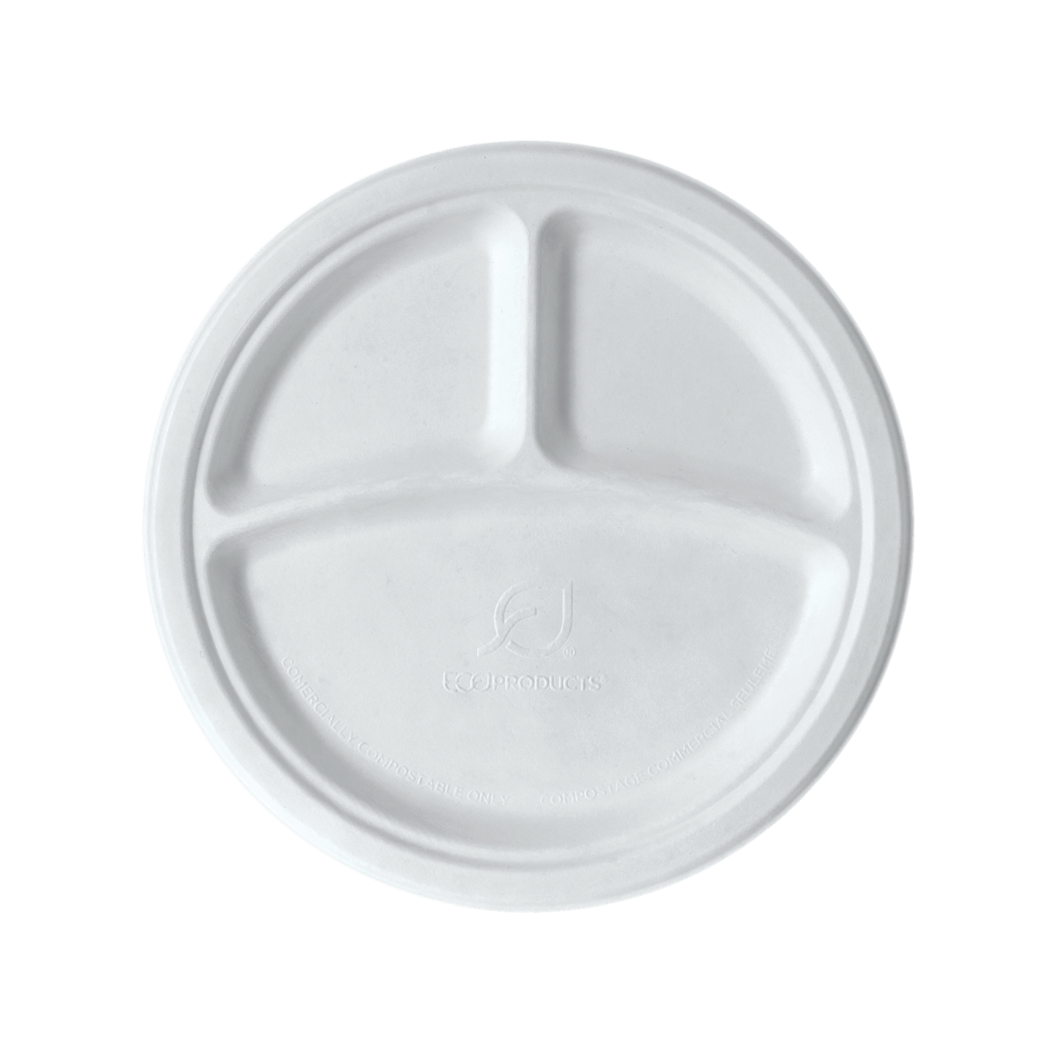 SUGARCANE
  PLATE, 3 COMPARTMENT, 9in (500)