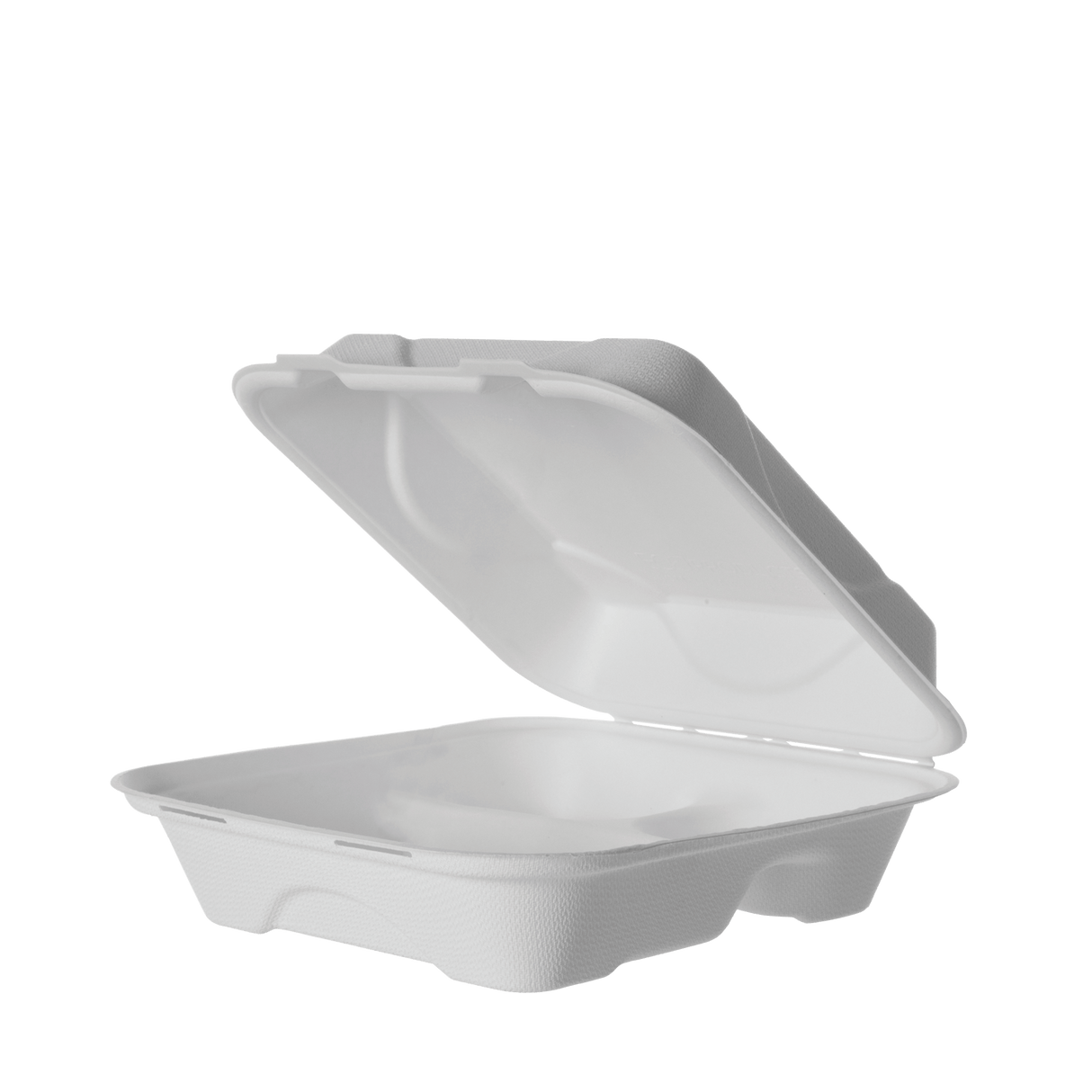 SUGARCANE 3 COMPARTMENT CLAMSHELL,  8x8x3in (200)